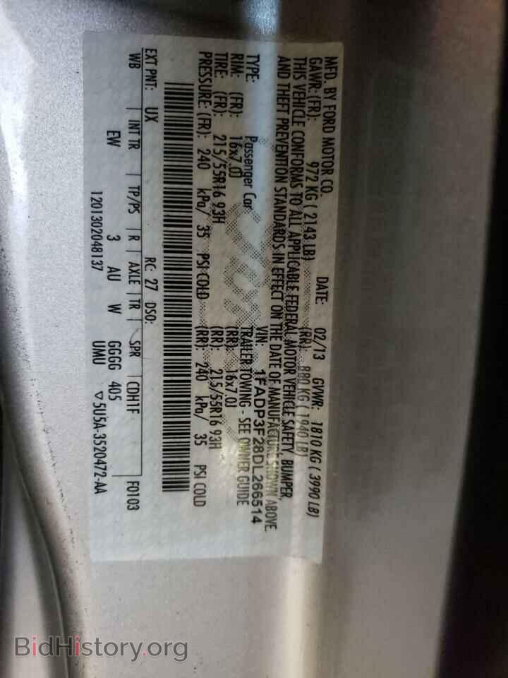 2013 FORD ALL Models - VIN: 1FADP3F28DL266514 - Фото 12