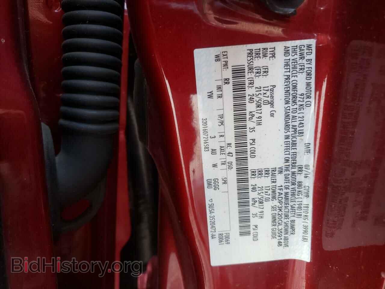 2016 FORD FOCUS - VIN: 1FADP3K20GL359148 - Фото 10