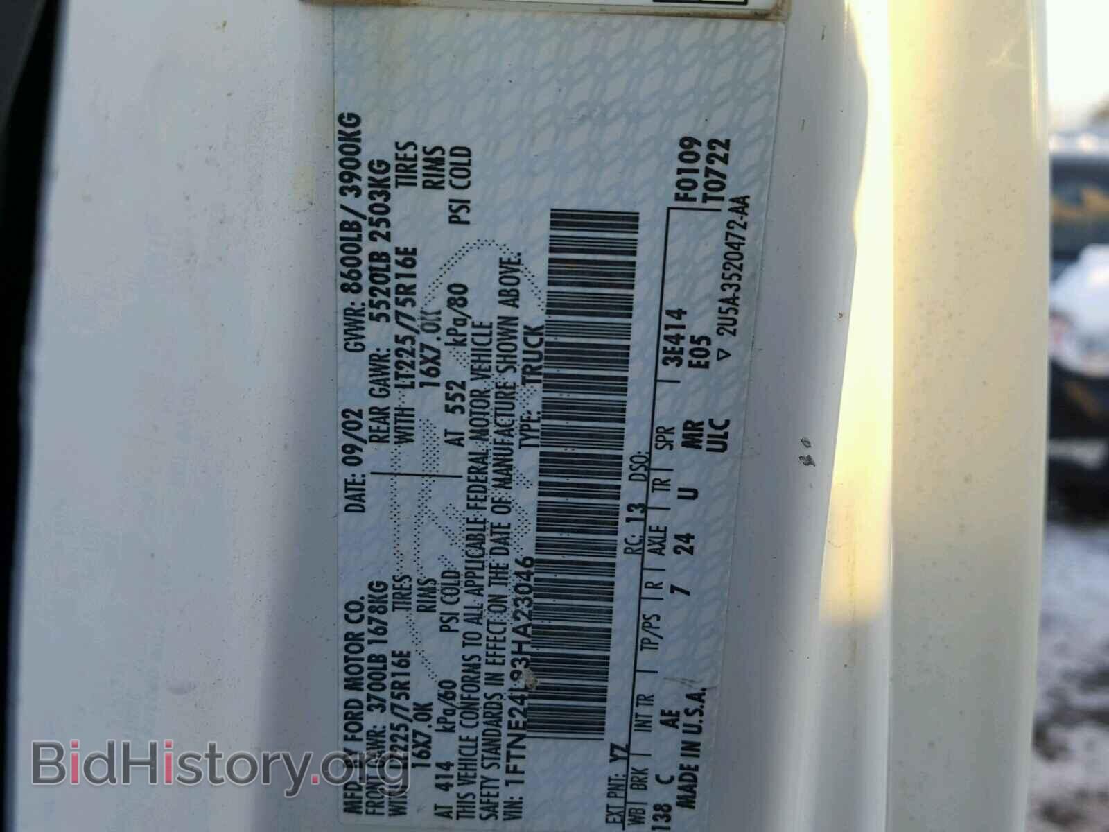 2003 FORD ECONOLINE - VIN: 1FTNE24L93HA23046 - Photo 10
