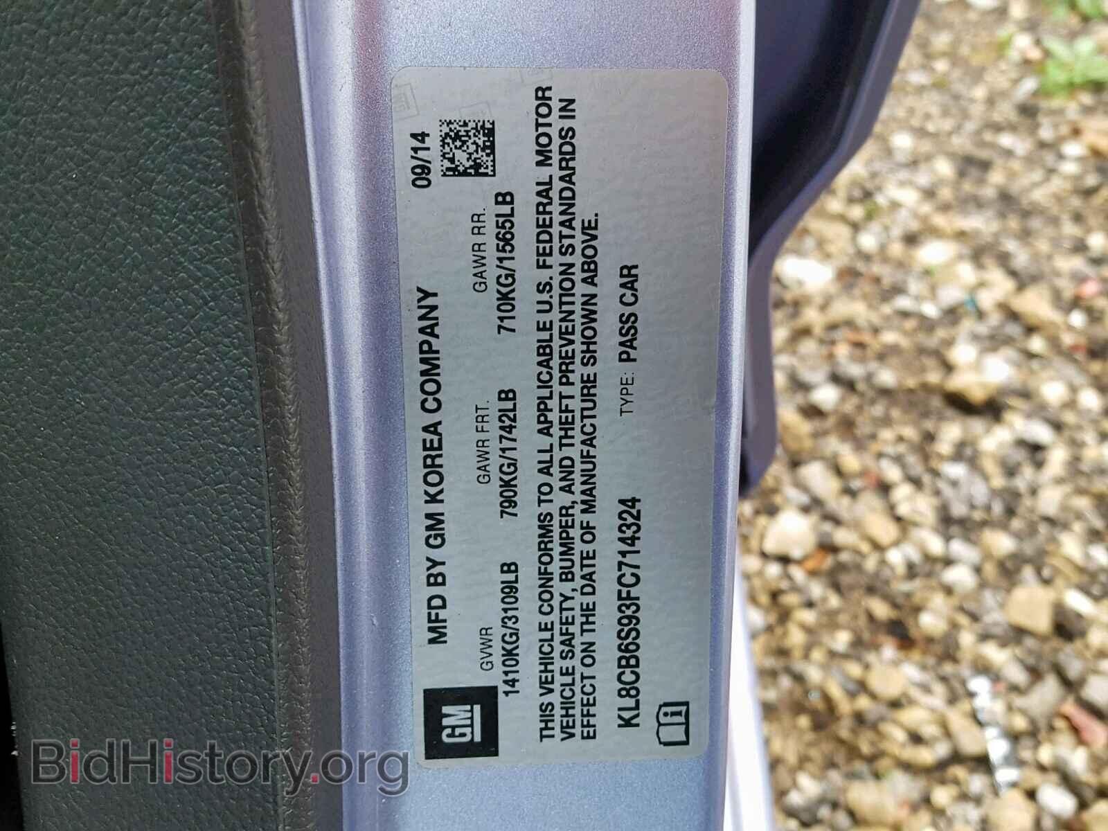 2015 CHEVROLET SPARK - VIN: KL8CB6S93FC714324 - Фото 10