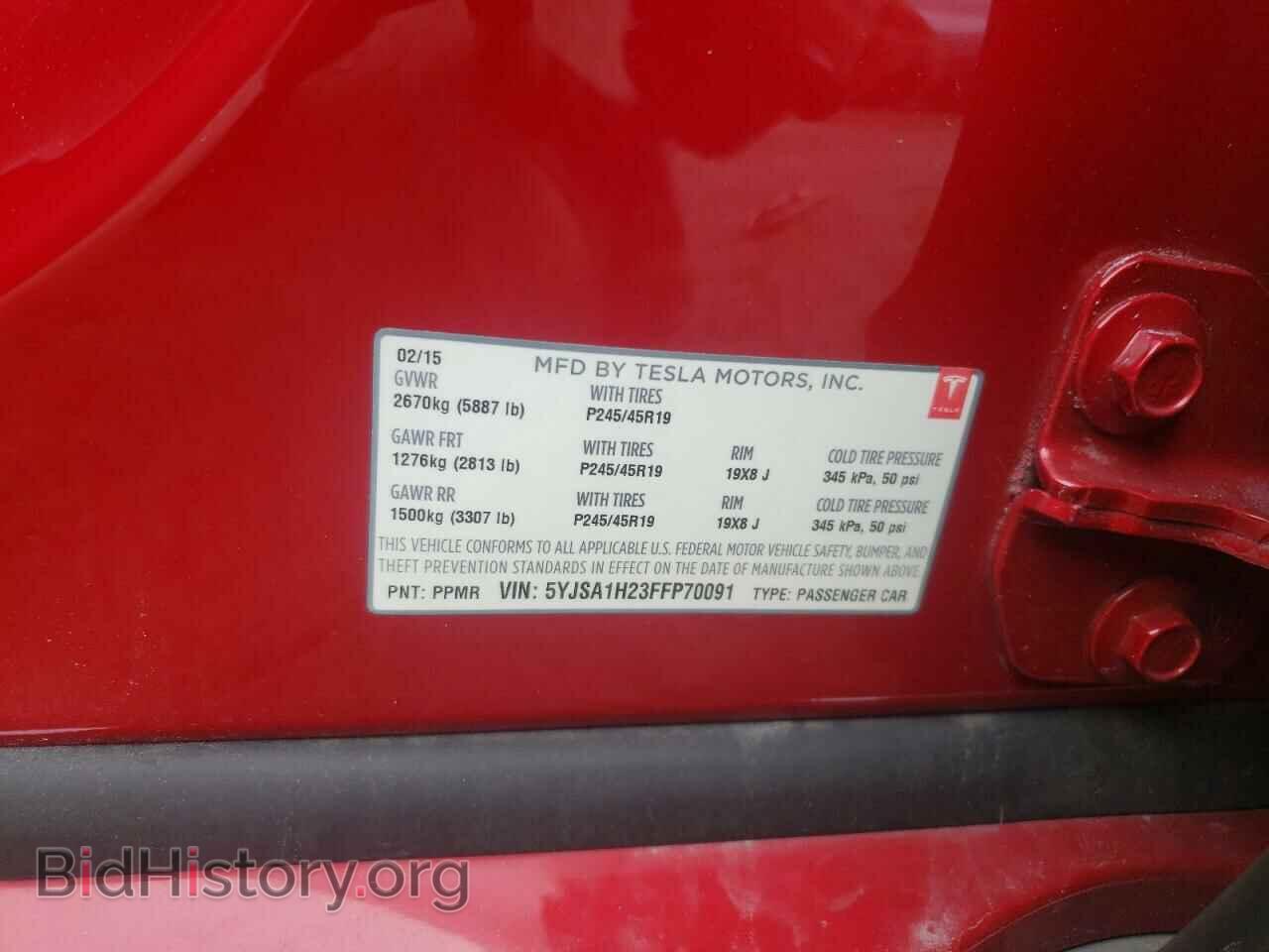 2015 TESLA MODEL S - VIN: 5YJSA1H23FFP70091 - Photo 10