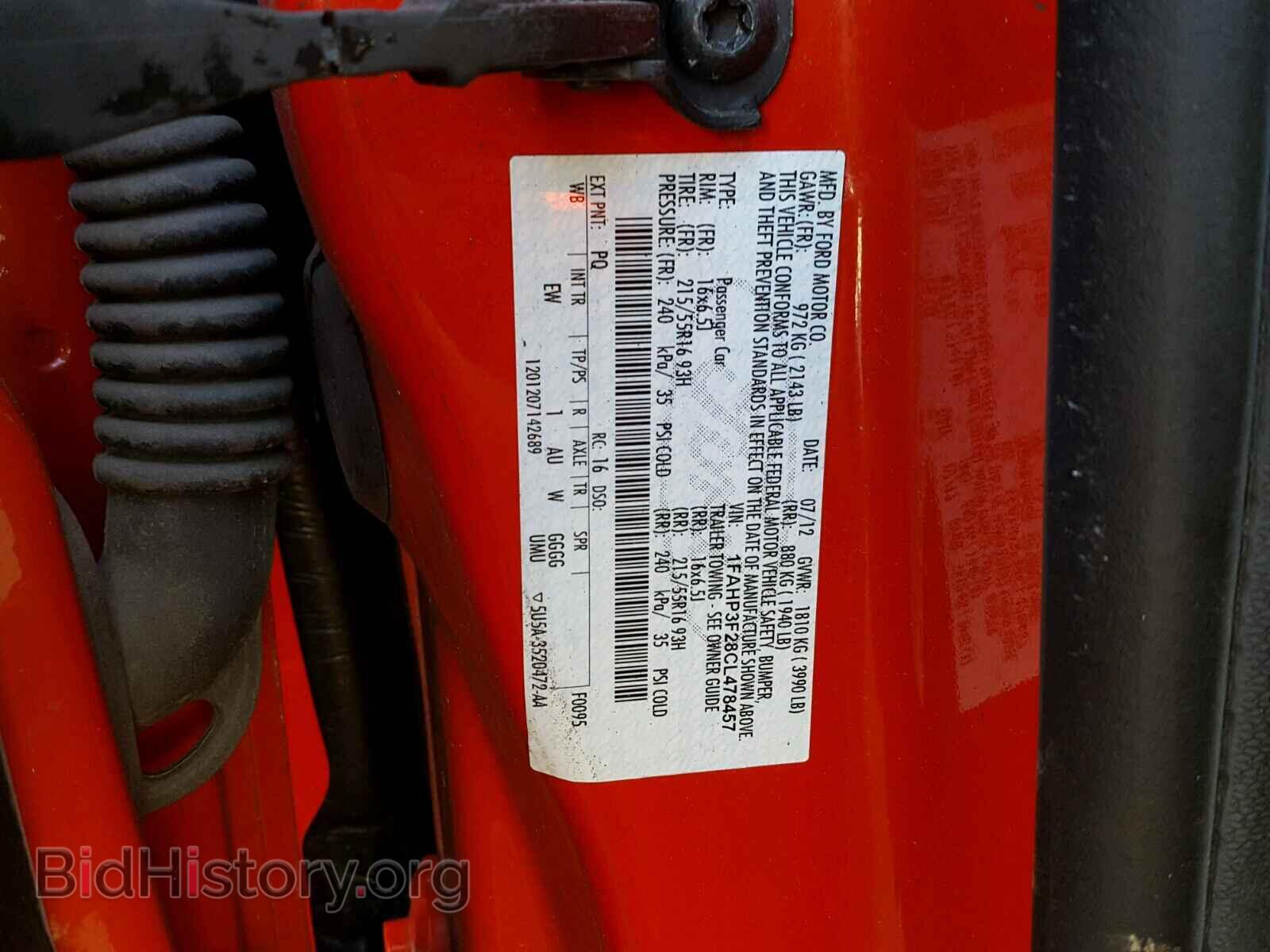2012 FORD FOCUS - VIN: 1FAHP3F28CL478457 - Фото 10
