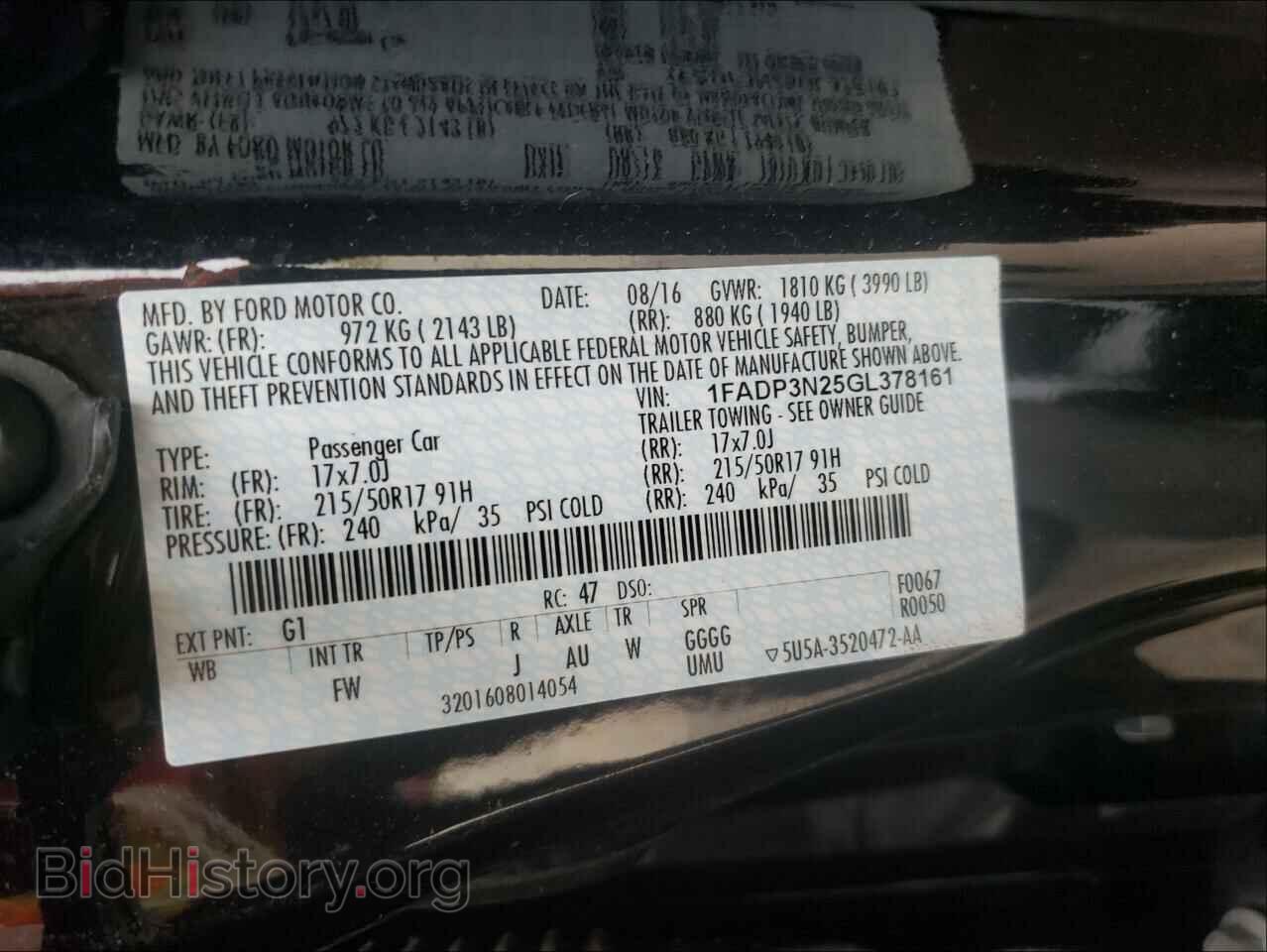 2016 FORD FOCUS - VIN: 1FADP3N25GL378161 - Фото 10