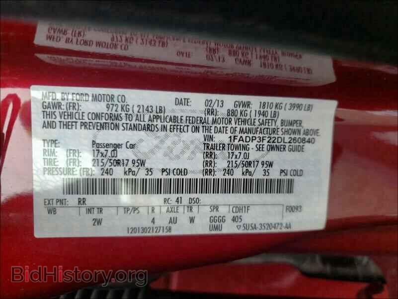 2013 FORD FOCUS - VIN: 1FADP3F22DL260840 - Photo 10