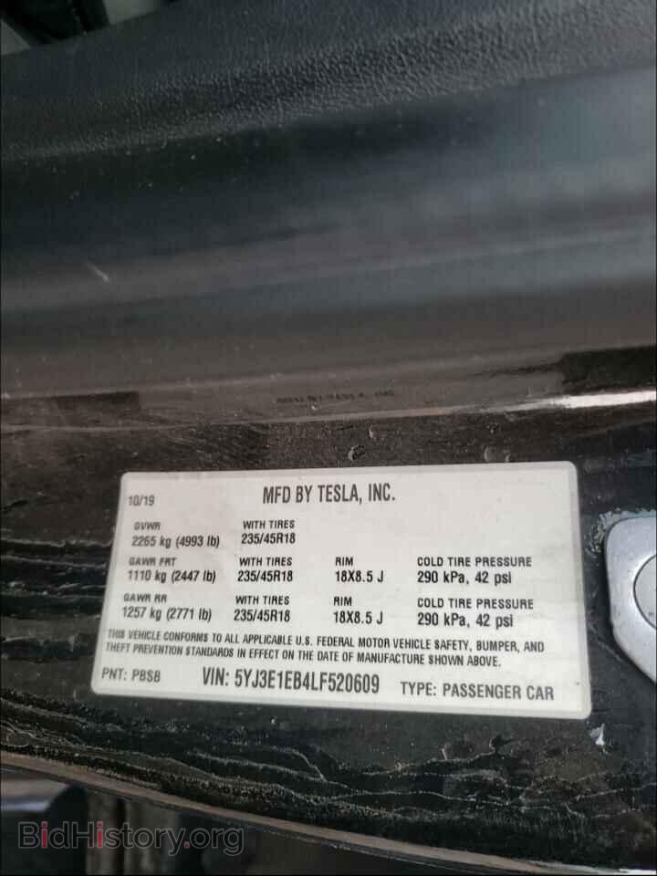 2020 TESLA MODEL 3 - VIN: 5YJ3E1EB4LF520609 - Фото 10