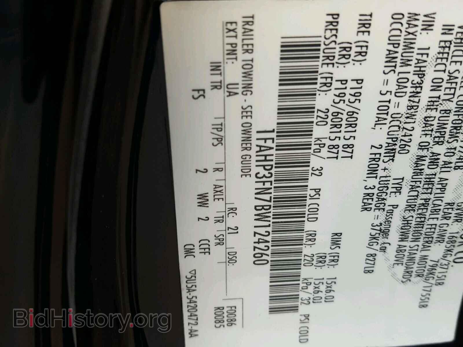 2011 FORD FOCUS - VIN: 1FAHP3FN7BW124260 - Фото 10