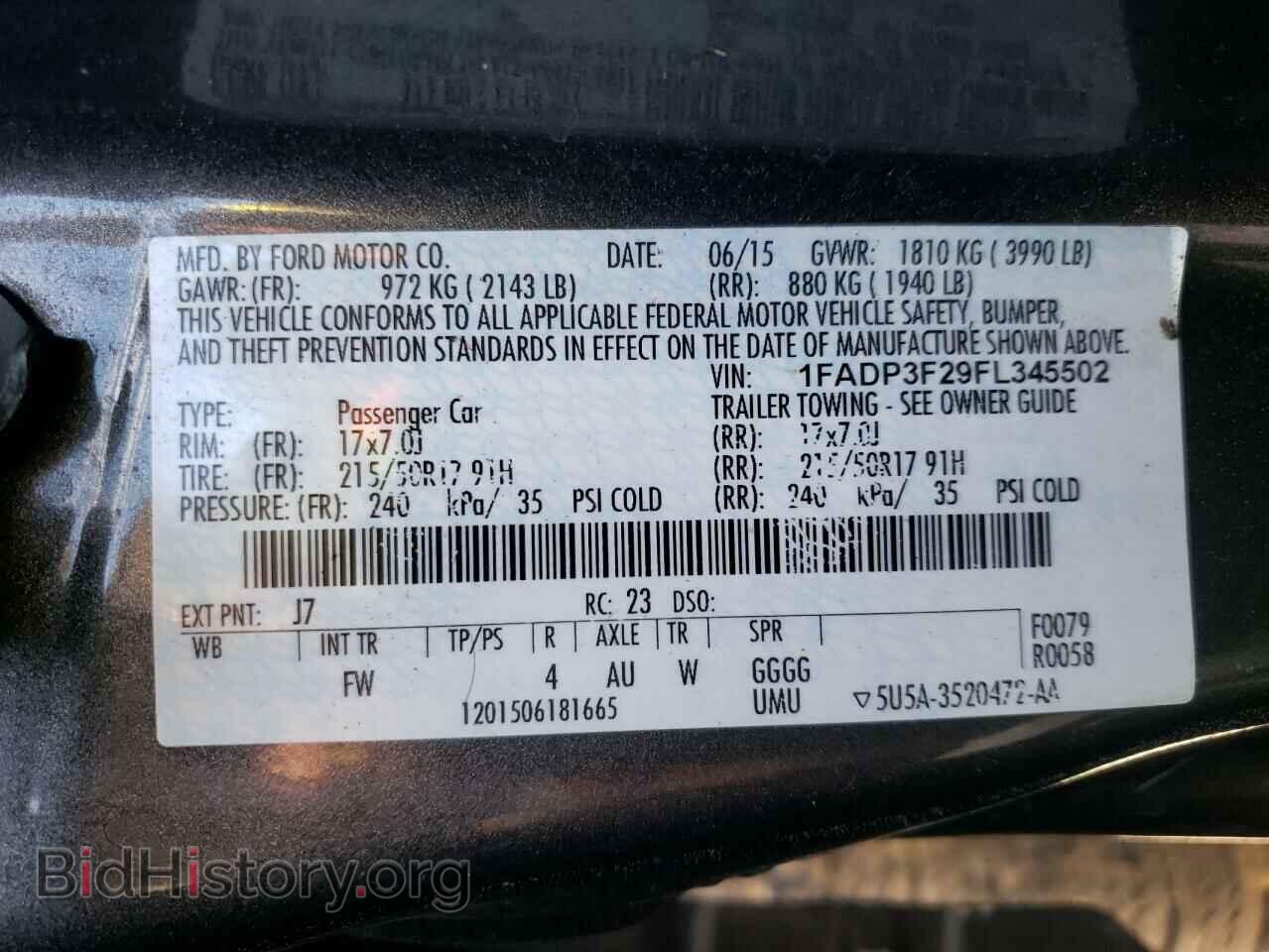 2015 FORD FOCUS - VIN: 1FADP3F29FL345502 - Фото 10