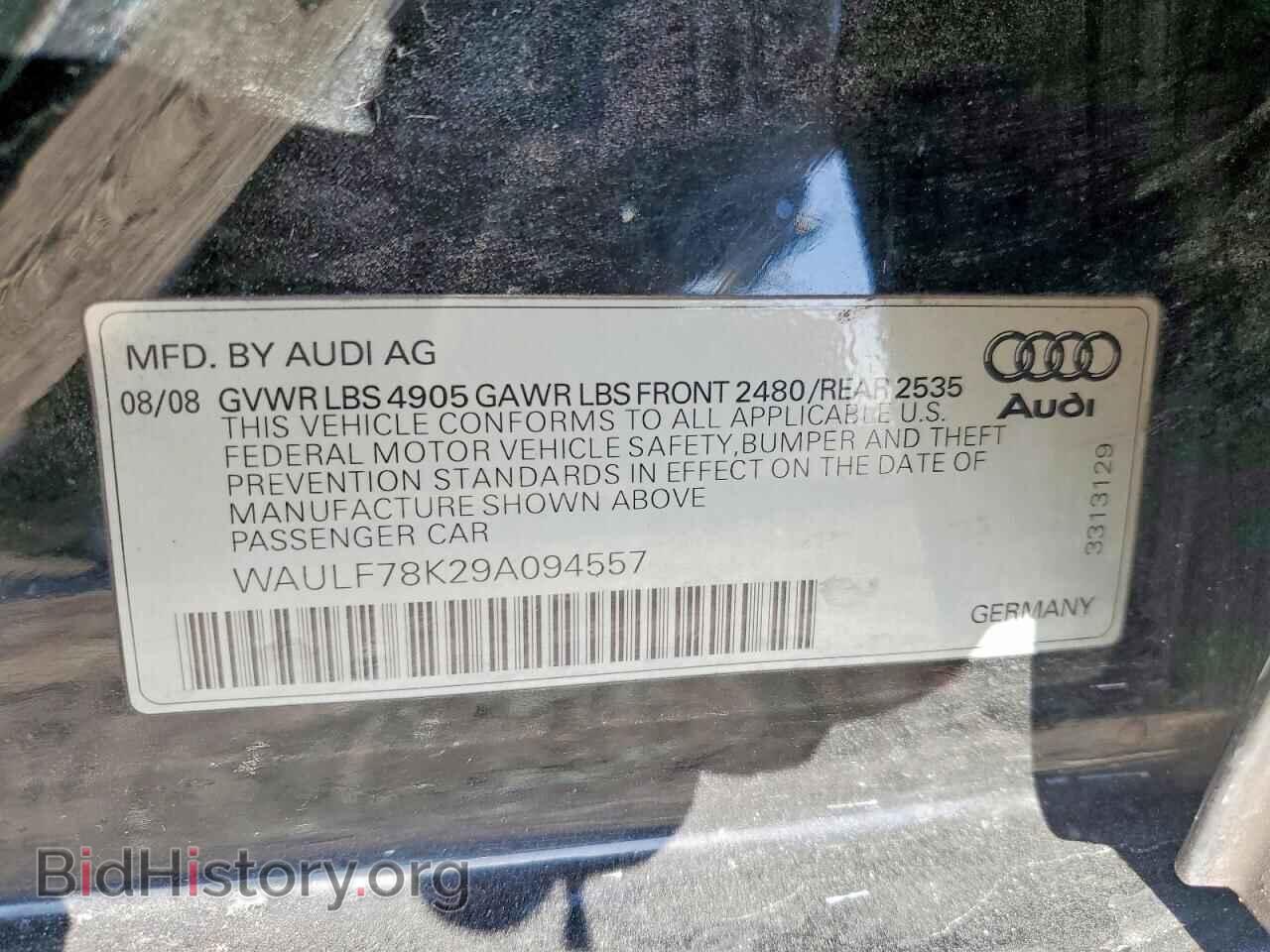 2009 AUDI A4 - VIN: WAULF78K29A094557 - Фото 13