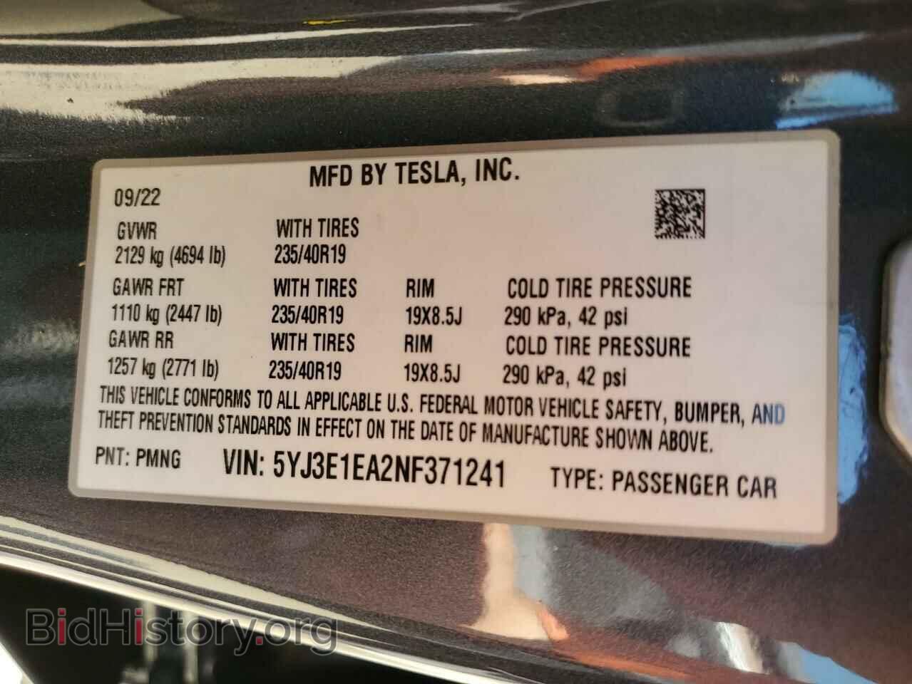 2022 TESLA MODEL 3 - VIN: 5YJ3E1EA2NF371241 - Photo 13