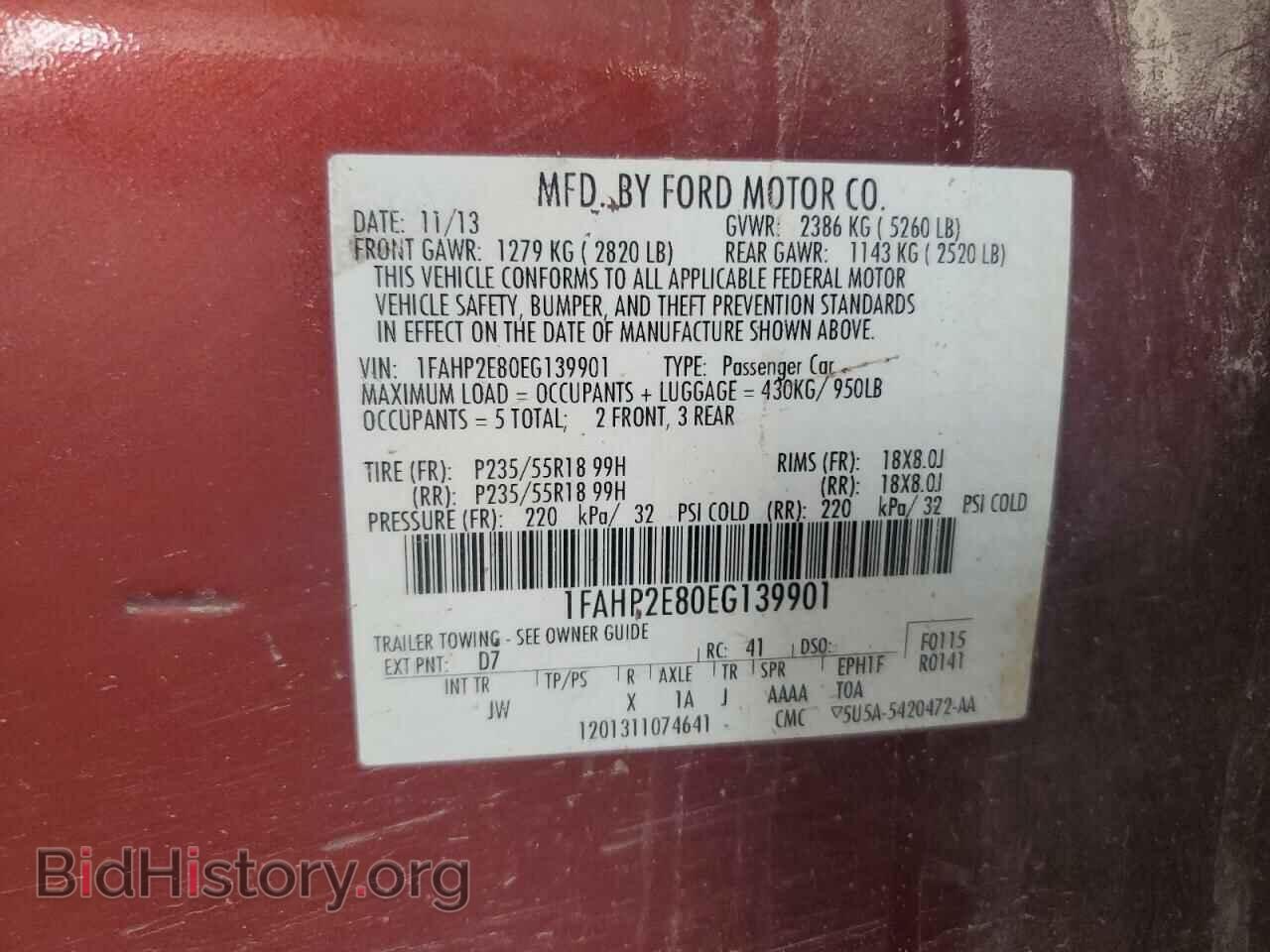 2014 FORD TAURUS - VIN: 1FAHP2E80EG139901 - Photo 12