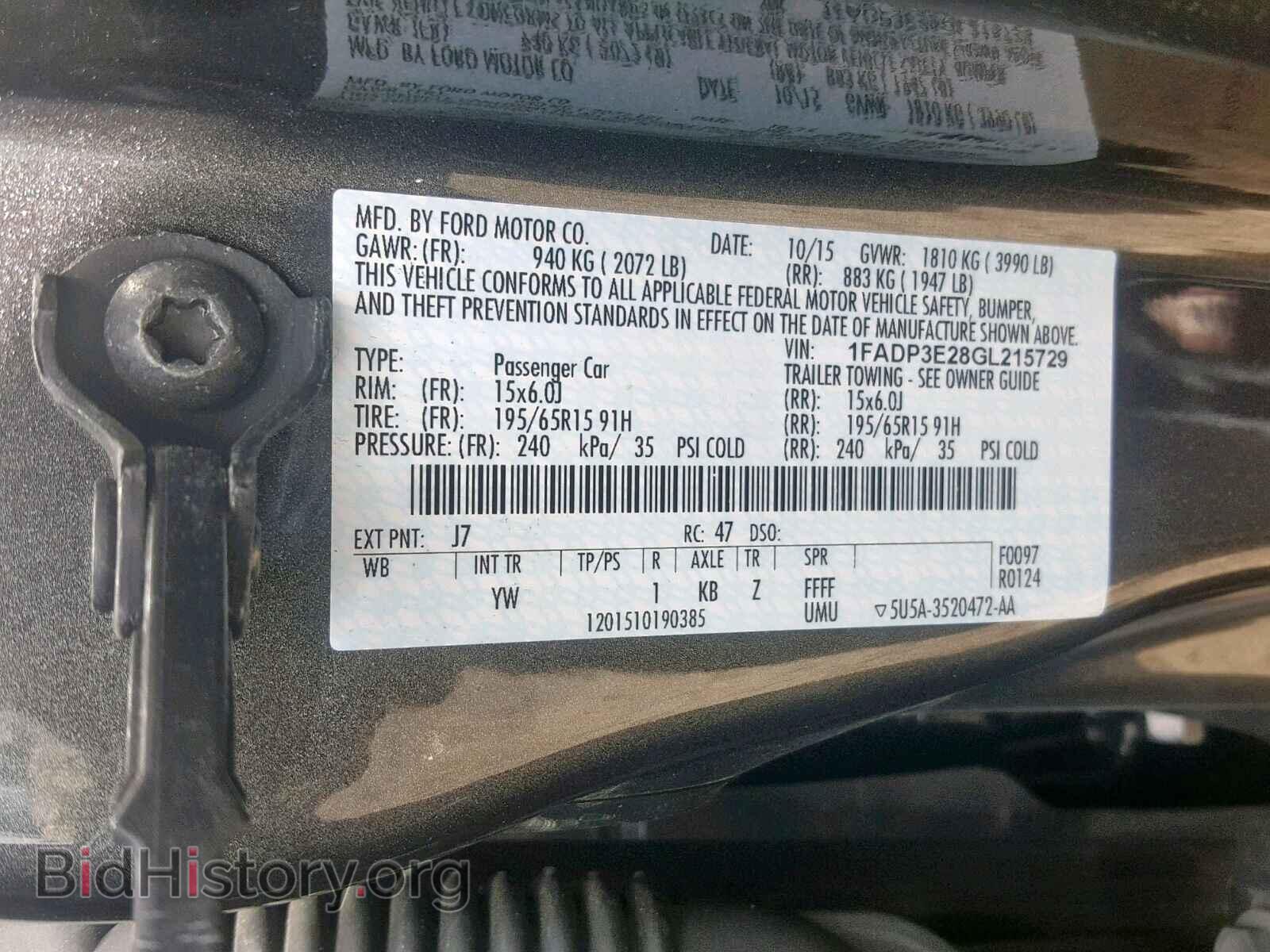 2016 FORD FOCUS - VIN: 1FADP3E28GL215729 - Photo 10