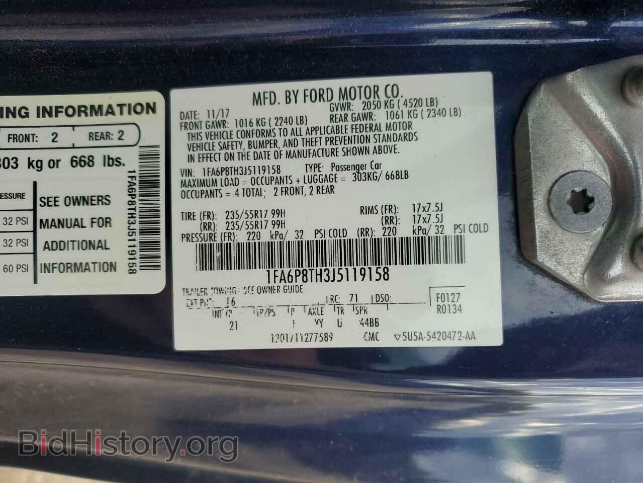 2018 FORD ALL Models - VIN: 1FA6P8TH3J5119158 - Фото 14