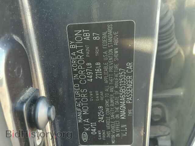 2011 KIA OPTIMA - VIN: KNAGN4A65B5135357 - Фото 10