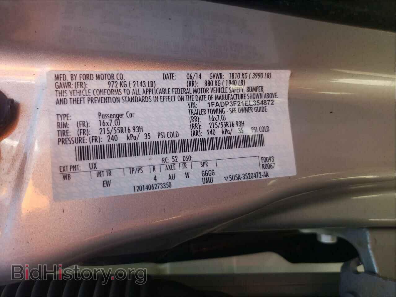 2014 FORD FOCUS - VIN: 1FADP3F21EL354872 - Photo 10
