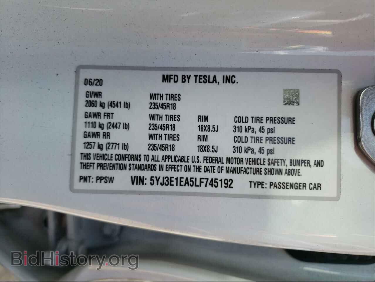 2020 TESLA MODEL 3 - VIN: 5YJ3E1EA5LF745192 - Фото 10