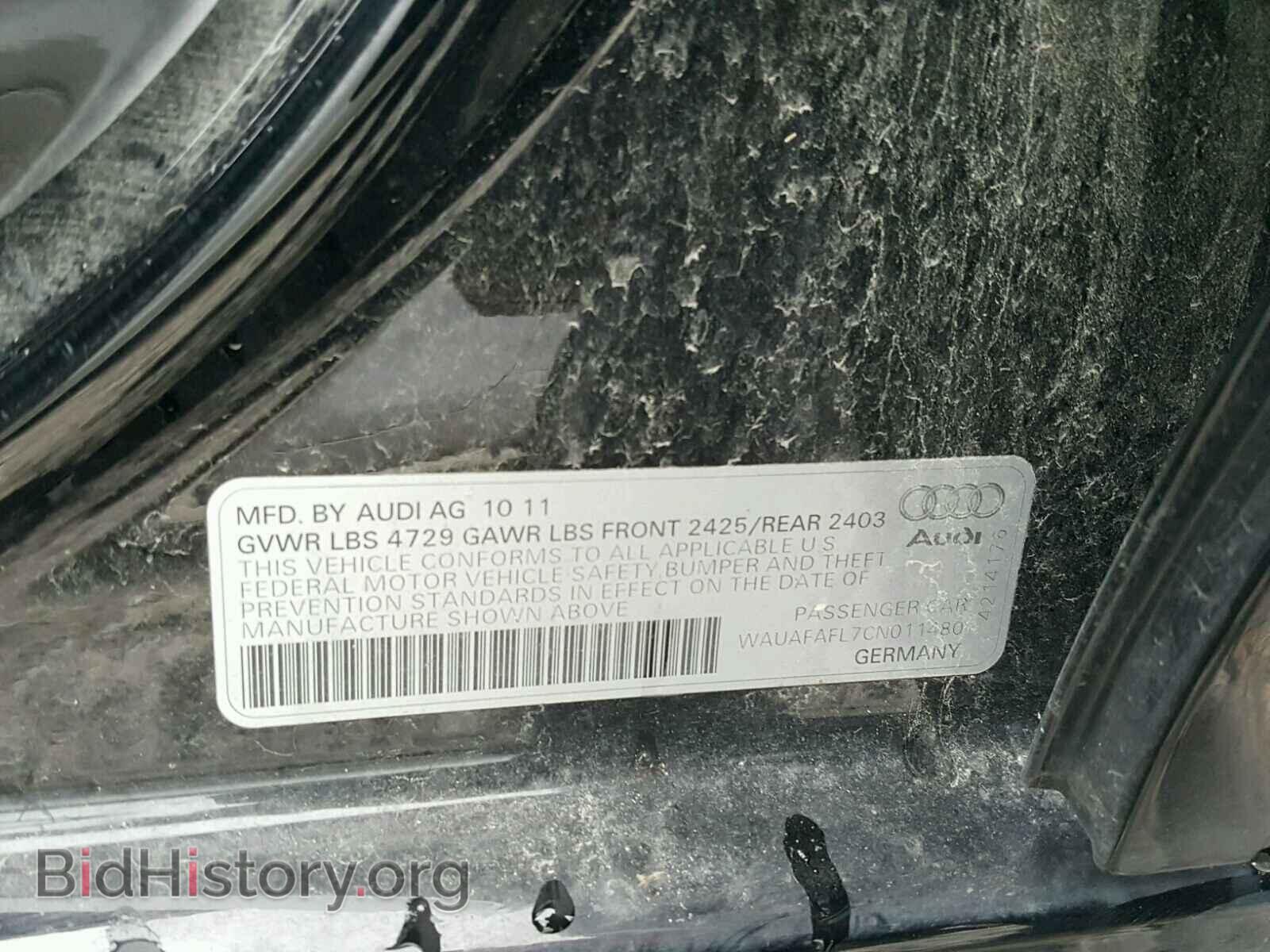 2012 AUDI A4 - VIN: WAUAFAFL7CN011480 - Фото 10