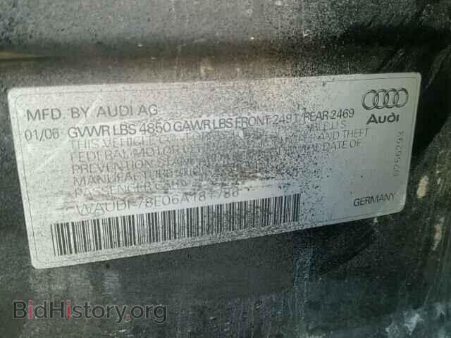 2006 AUDI A4 - VIN: WAUDF78E06A181786 - Фото 10
