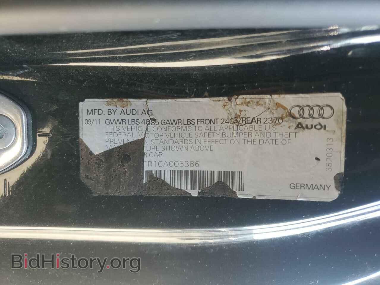 2012 AUDI A5 - VIN: WAUCFAFR1CA005386 - Фото 13