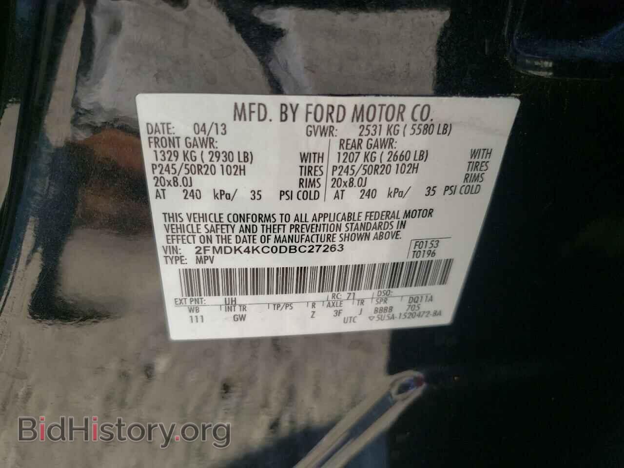 2013 FORD EDGE - VIN: 2FMDK4KC0DBC27263 - Photo 10