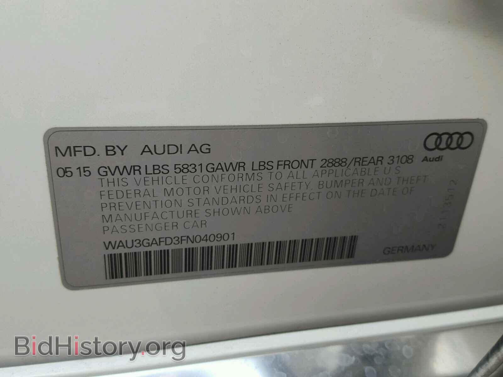 2015 AUDI A8 - VIN: WAU3GAFD3FN040901 - Фото 10