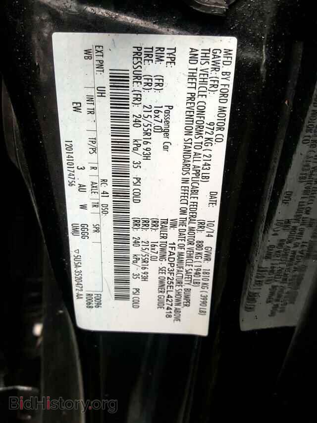 2014 FORD FOCUS SE - VIN: 1FADP3F25EL427418 - Фото 10