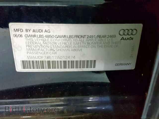 2007 AUDI A4 - VIN: WAUDF78E17A012474 - Фото 10