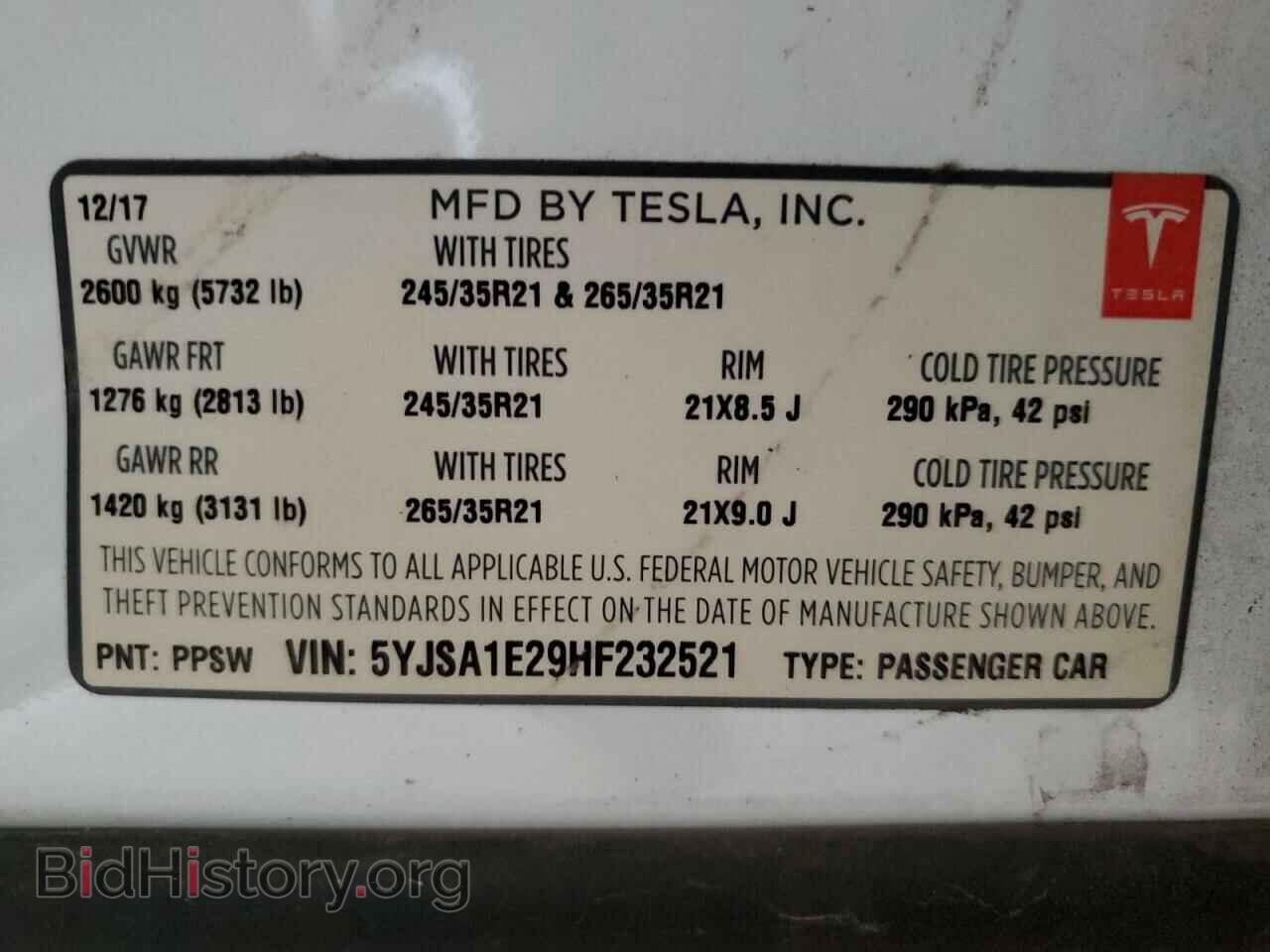 2017 TESLA MODEL S - VIN: 5YJSA1E29HF232521 - Photo 12
