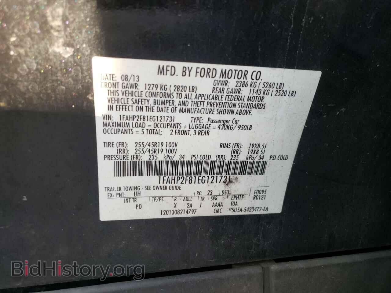 2014 FORD TAURUS - VIN: 1FAHP2F81EG121731 - Фото 10