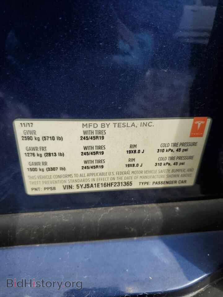 2017 TESLA MODEL S - VIN: 5YJSA1E16HF231365 - Photo 14