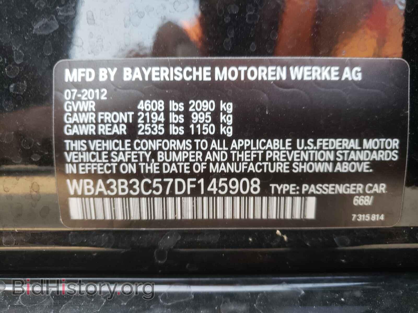 2013 BMW 3 SERIES - VIN: WBA3B3C57DF145908 - Фото 10