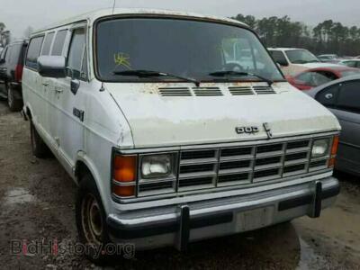 1989 Dodge RAM VAN RAM Wagon, белый — VIN 2B4HB25Y3KK366315, Copart