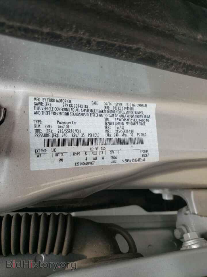 2014 FORD FOCUS - VIN: 1FADP3F21EL349316 - Фото 10