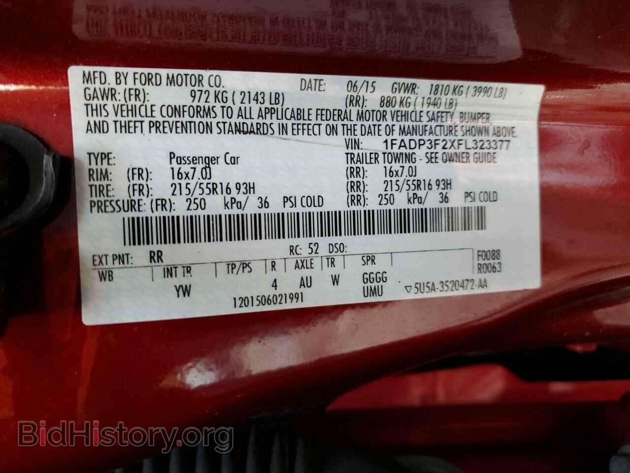 2015 FORD FOCUS - VIN: 1FADP3F2XFL323377 - Фото 12
