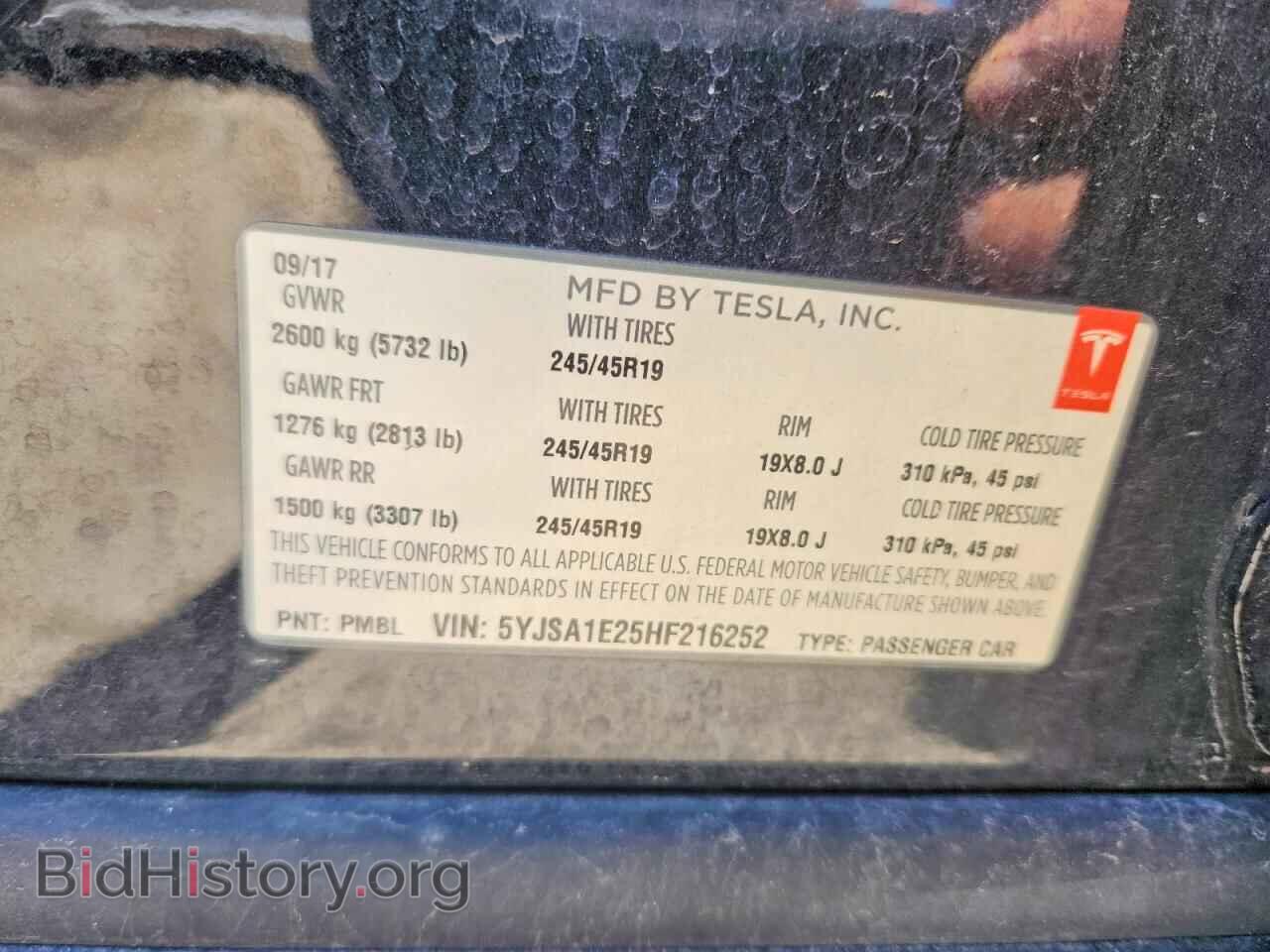 2017 TESLA MODEL S - VIN: 5YJSA1E25HF216252 - Photo 13