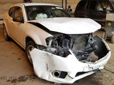 2012 Dodge AVENGER AVENGER SE, white — VIN 1C3CDZAB3CN331771, Copart
