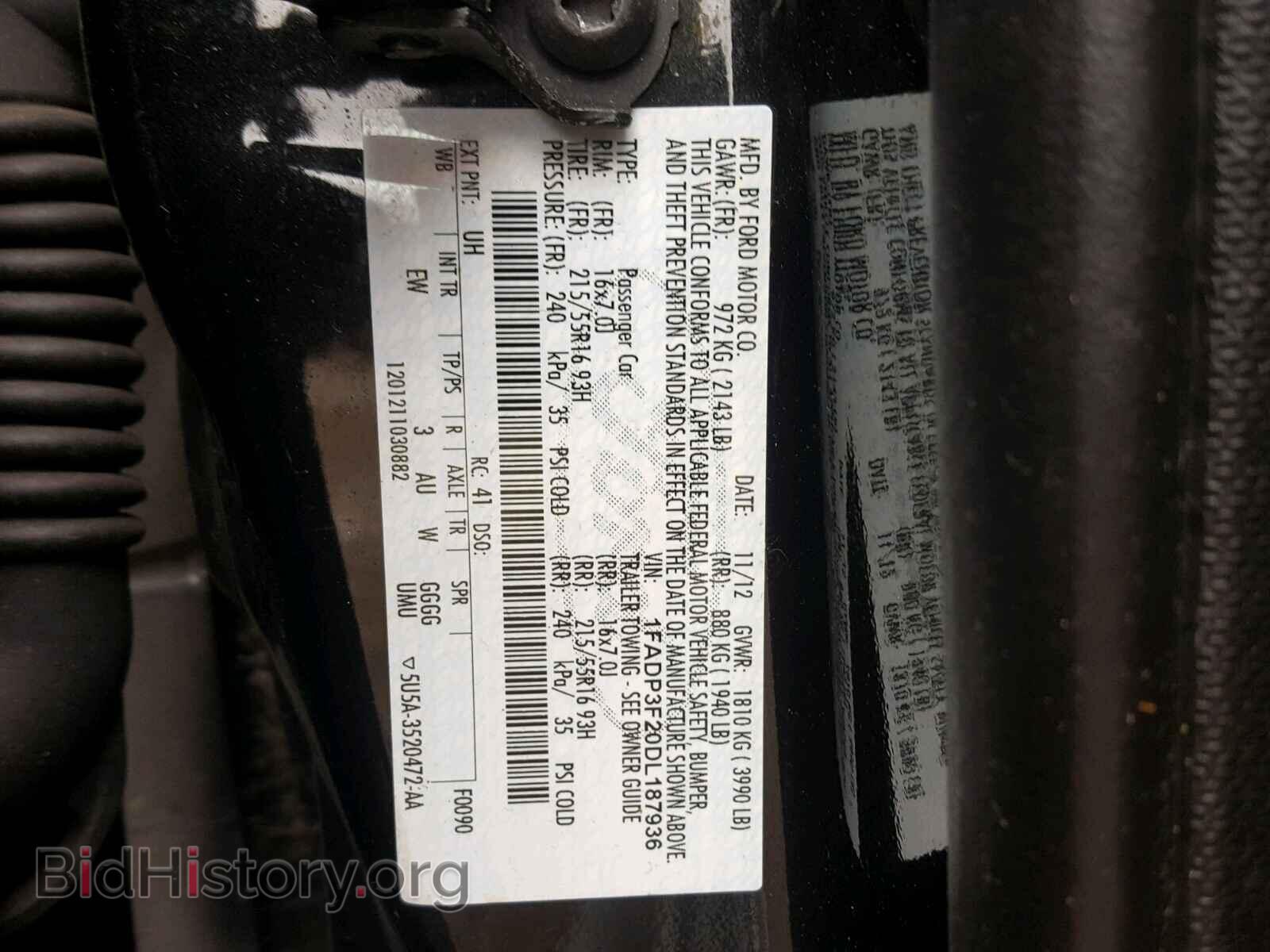 2013 FORD FOCUS - VIN: 1FADP3F20DL187936 - Фото 10