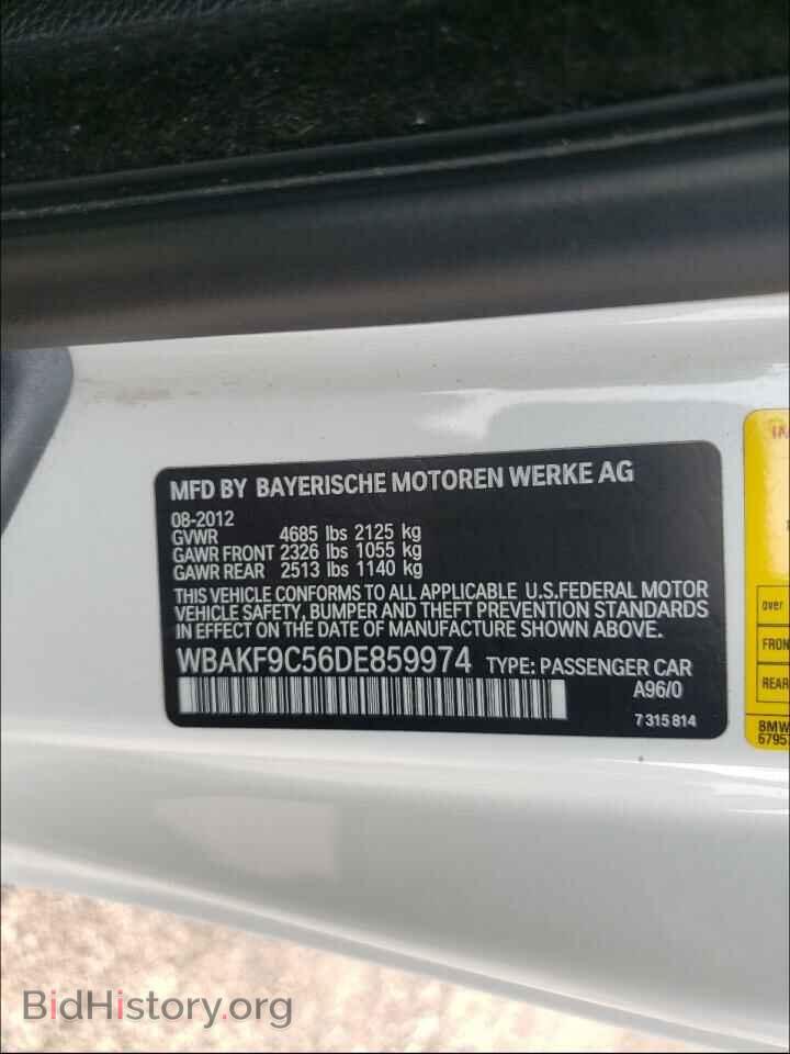 2013 BMW 3 SERIES - VIN: WBAKF9C56DE859974 - Фото 10