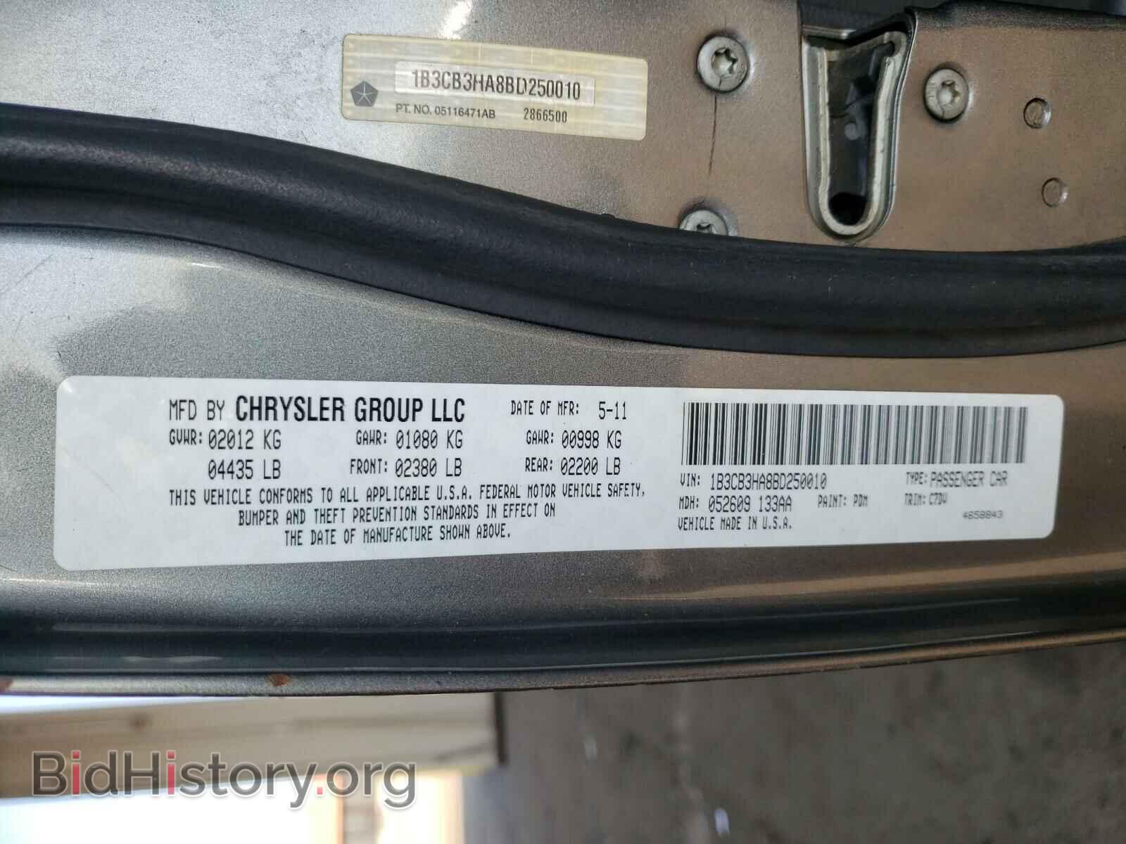 2011 DODGE CALIBER - VIN: 1B3CB3HA8BD250010 - Фото 10