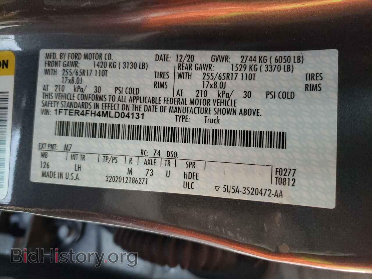 2021 FORD RANGER - VIN: 1FTER4FH4MLD04131 - Фото 10