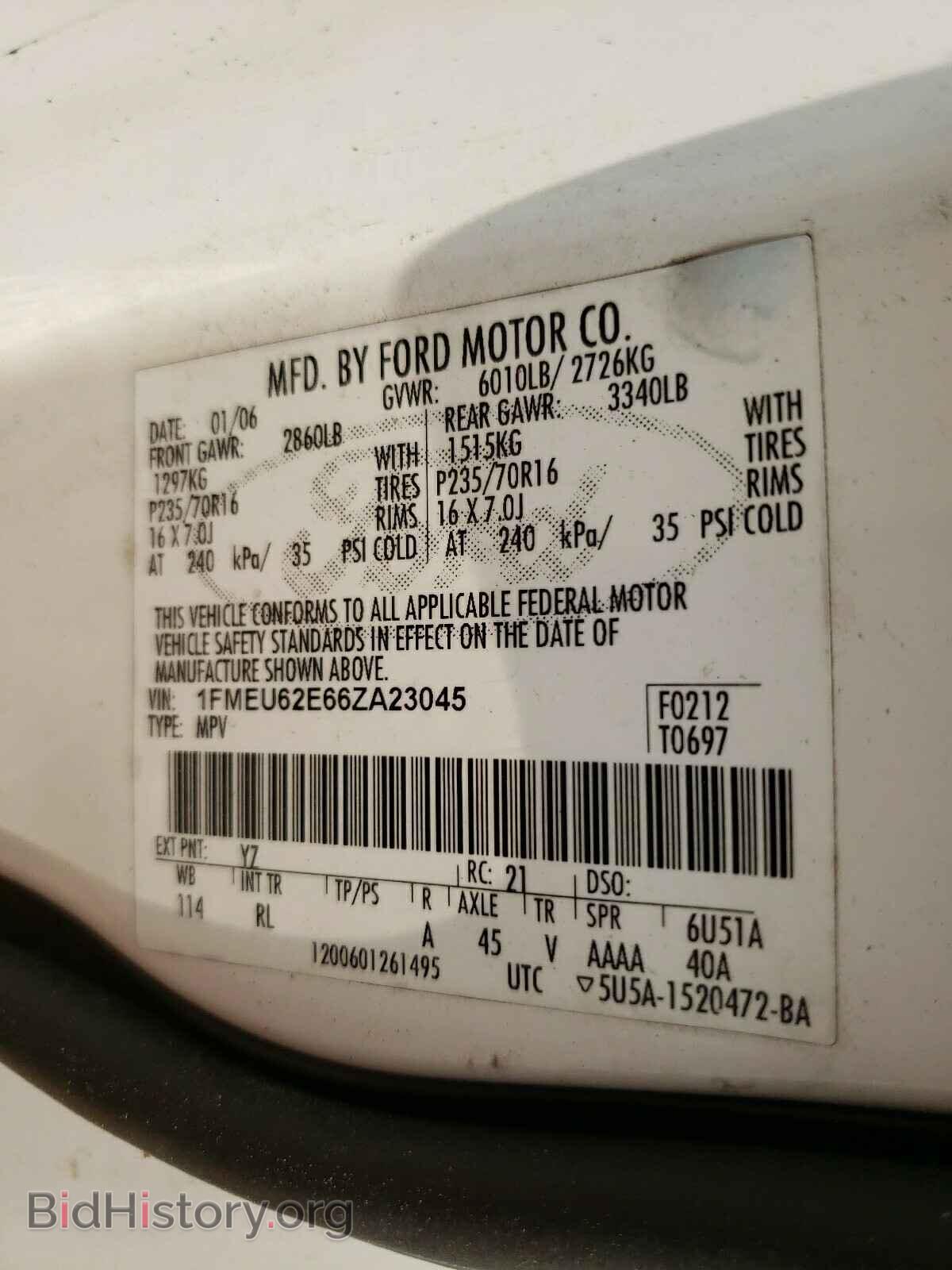2006 FORD EXPLORER - VIN: 1FMEU62E66ZA23045 - Фото 10