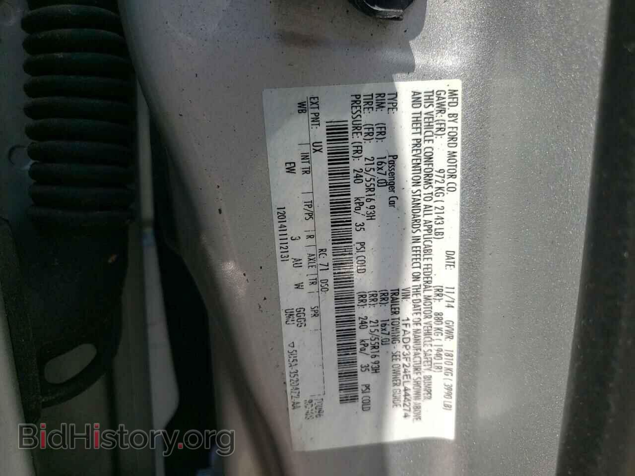 2014 FORD FOCUS - VIN: 1FADP3F24EL444274 - Фото 10