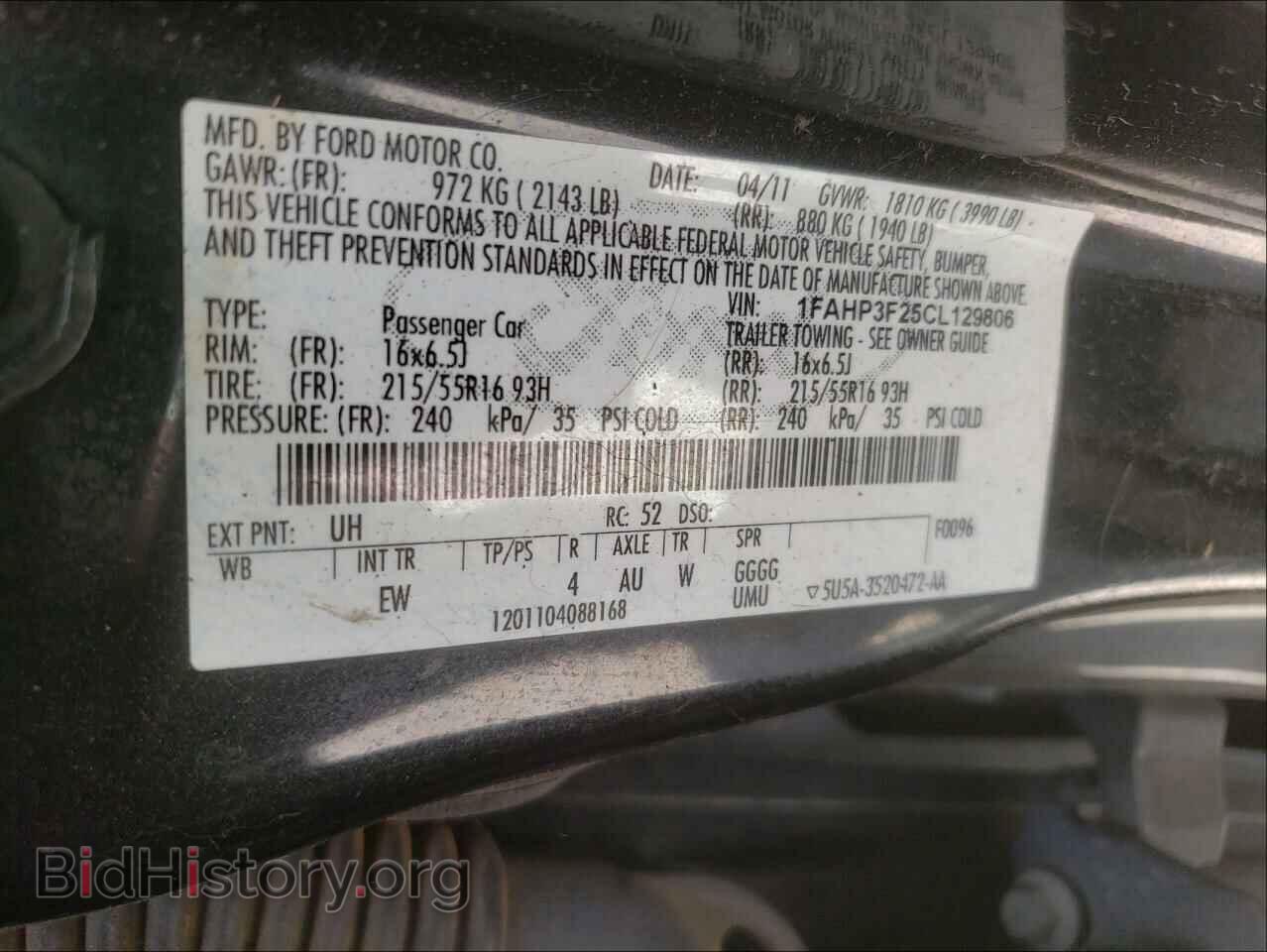2012 FORD FOCUS - VIN: 1FAHP3F25CL129806 - Фото 10