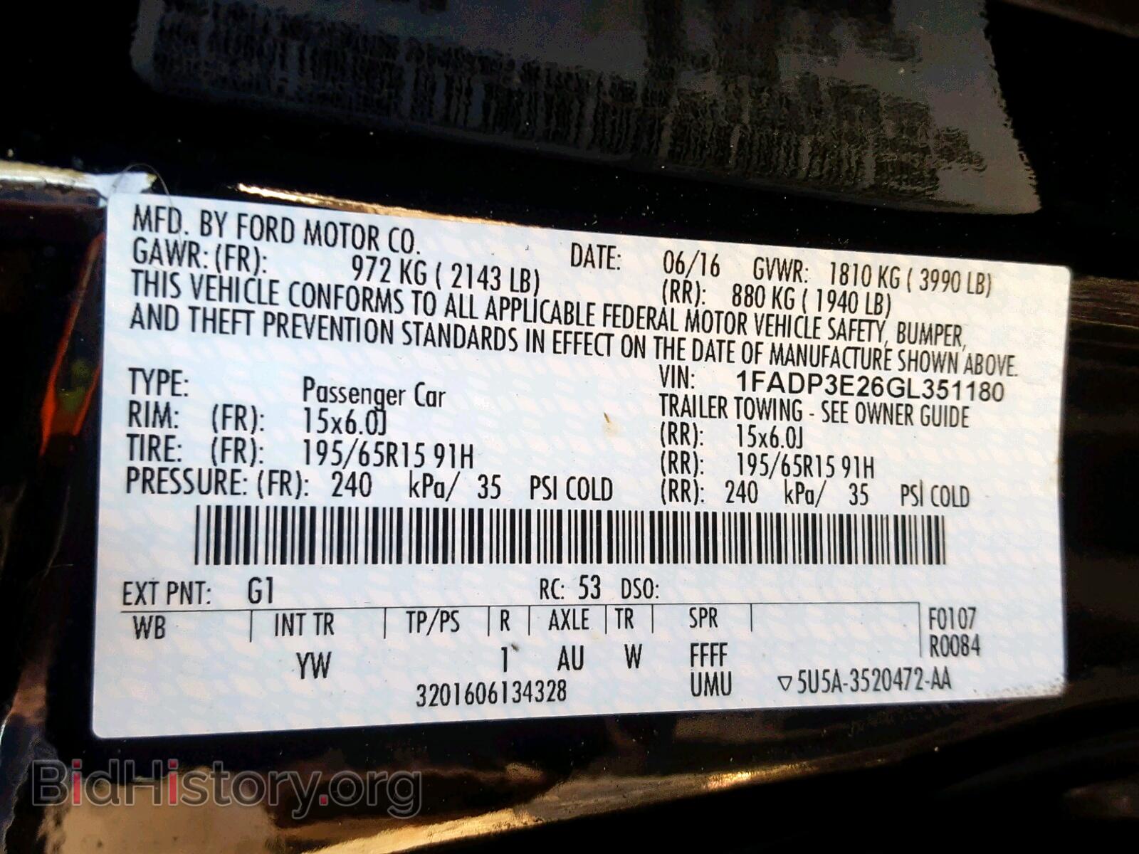 2016 FORD FOCUS - VIN: 1FADP3E26GL351180 - Photo 10