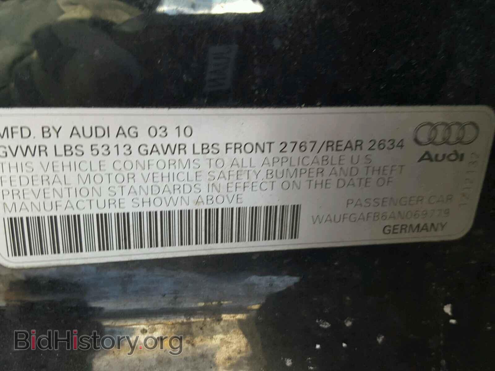 2010 AUDI A6 - VIN: WAUFGAFB6AN069779 - Фото 10
