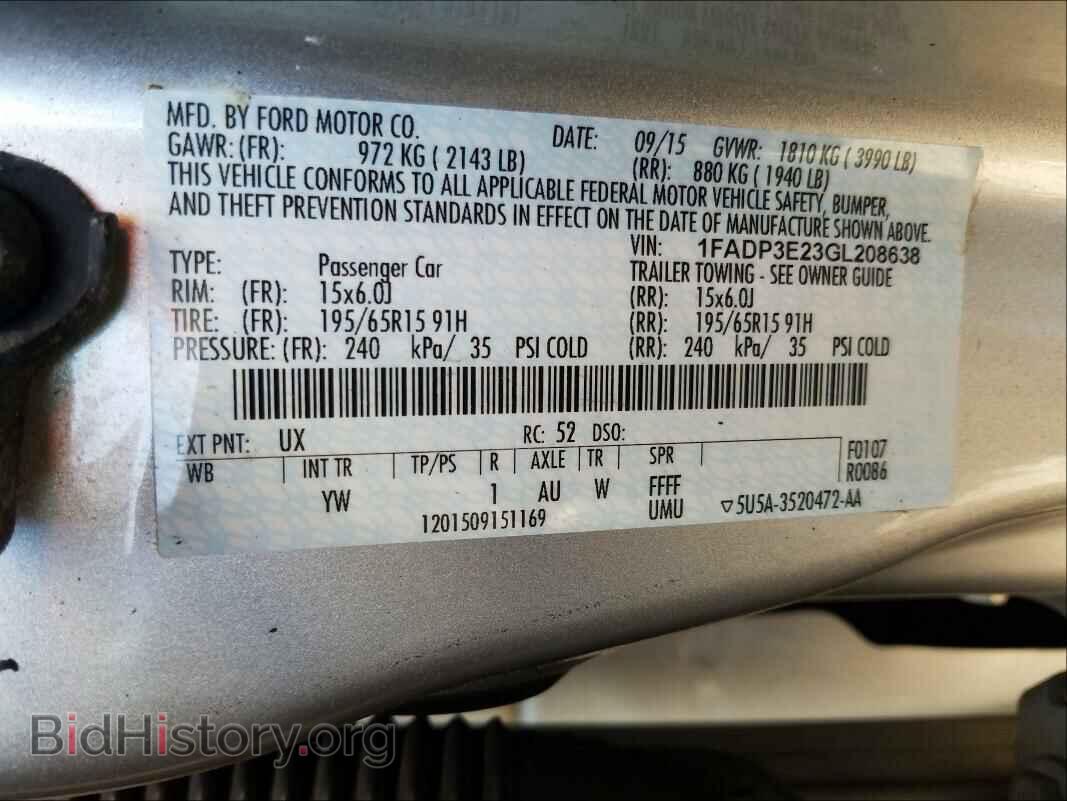 2016 FORD FOCUS - VIN: 1FADP3E23GL208638 - Фото 10