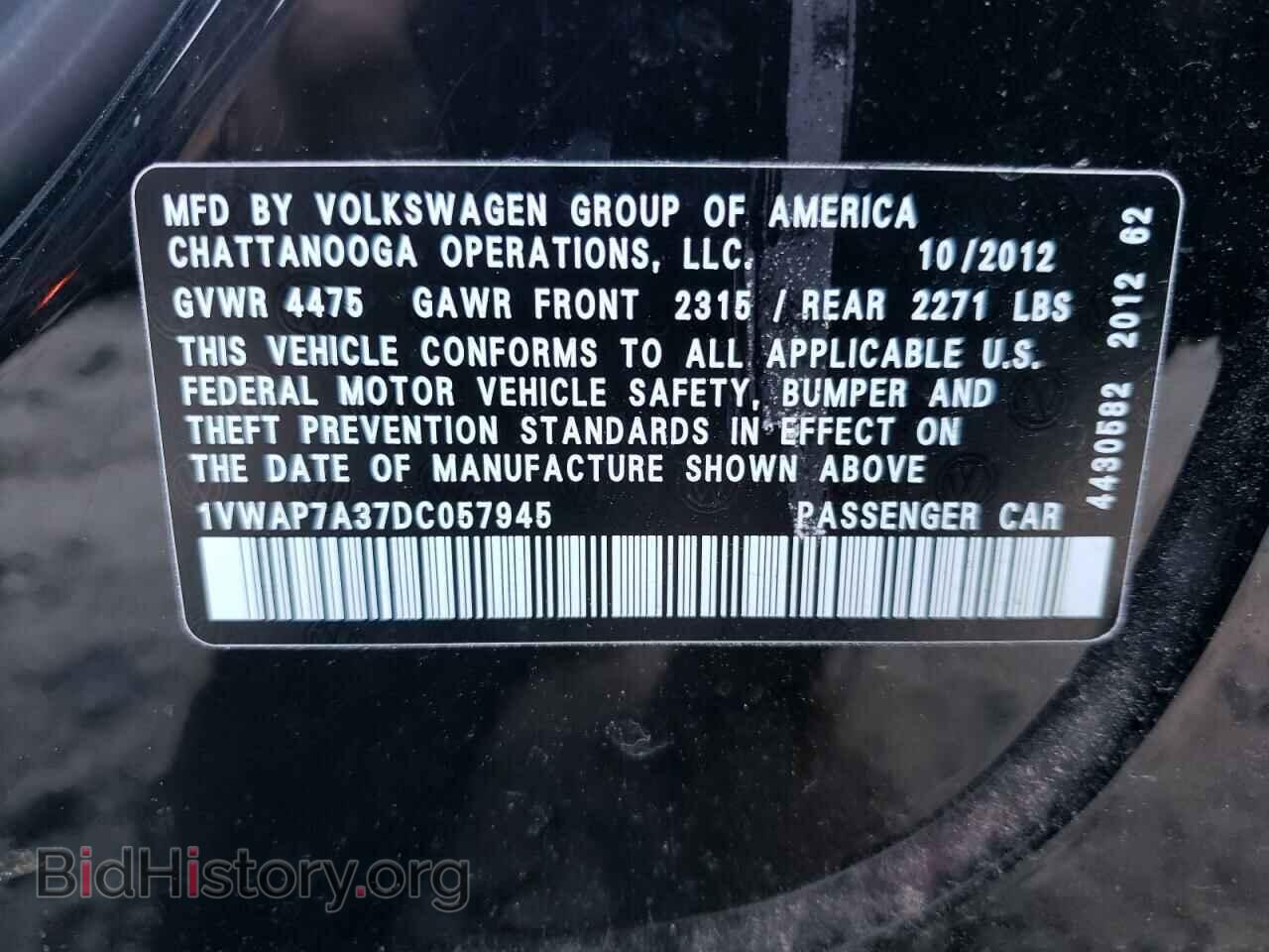 2013 VOLKSWAGEN PASSAT - VIN: 1VWAP7A37DC057945 - Фото 10