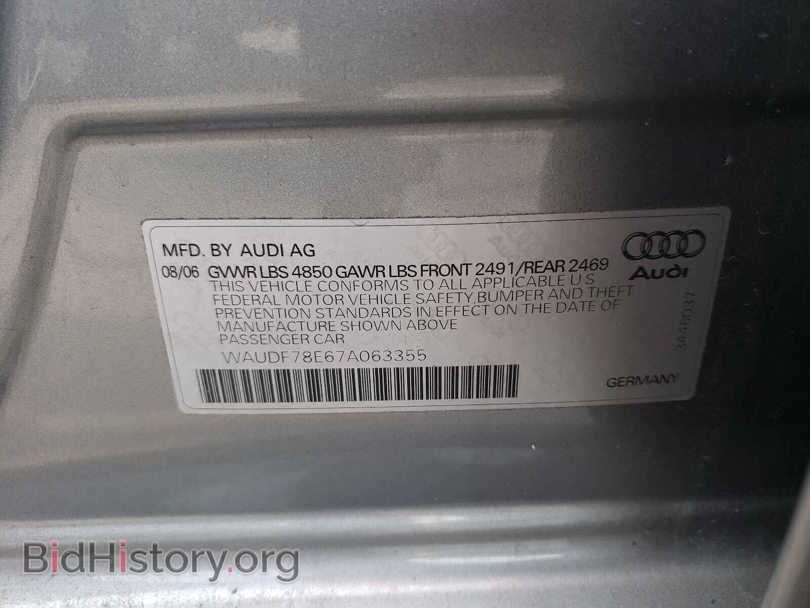 2007 AUDI A4 - VIN: WAUDF78E67A063355 - Photo 10