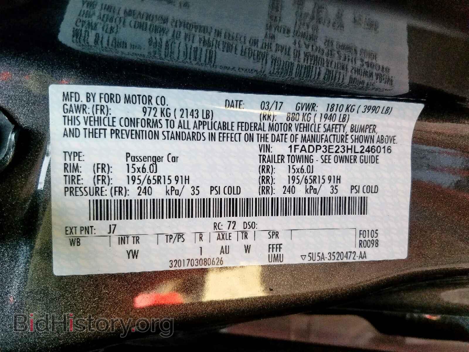 2017 FORD FOCUS - VIN: 1FADP3E23HL246016 - Фото 10