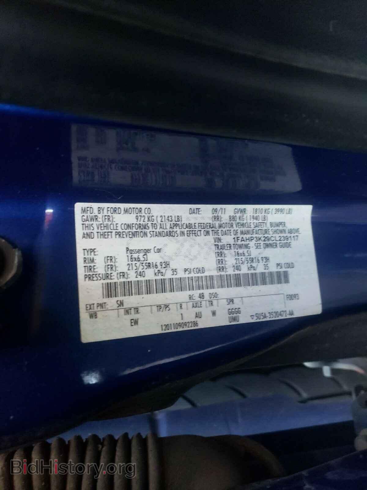2012 FORD FOCUS - VIN: 1FAHP3K29CL239117 - Photo 10