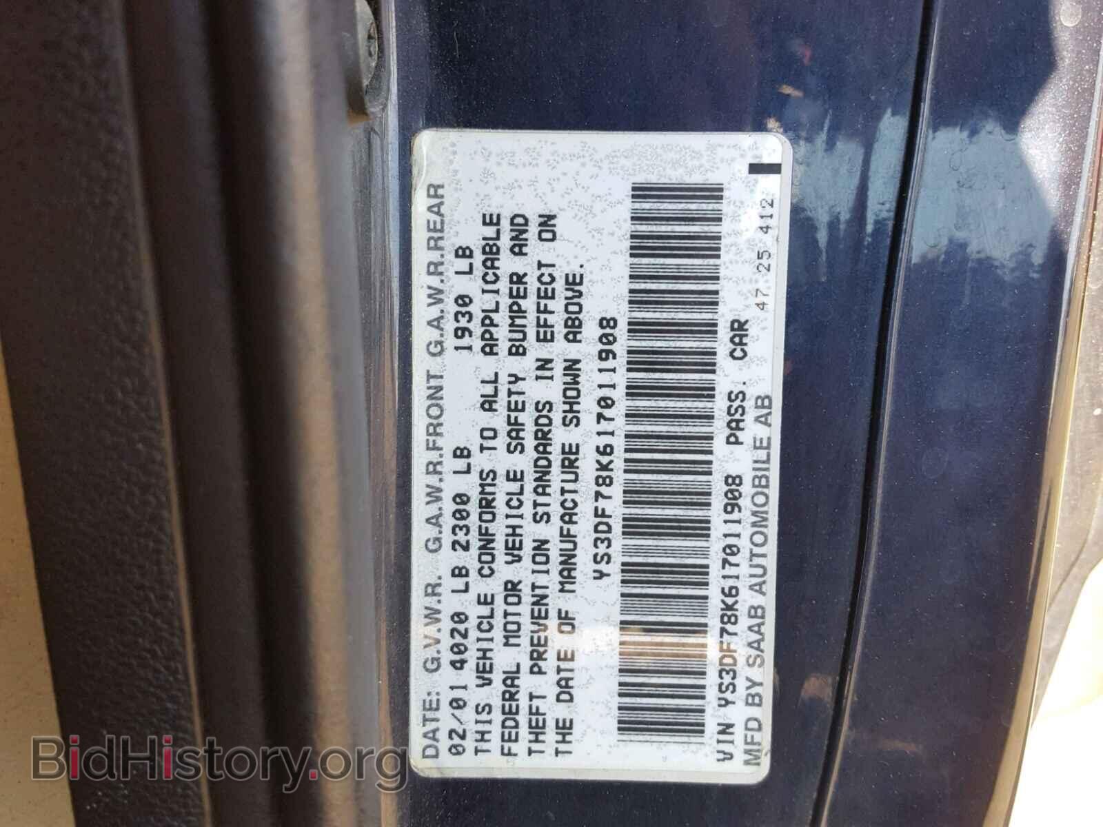 2001 SAAB 9 3 - VIN: YS3DF78K617011908 - Photo 10